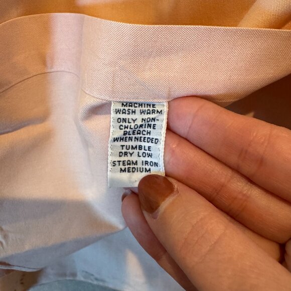 Ralph Lauren Classic Fit Short Sleeve Button Down XL Peach Shirt Blue Pony Logo - Picture 8 of 9